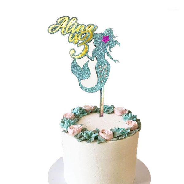 

birthday cake er custom for girl party supplies deocrations glittter paper personalised name and age1 other festive