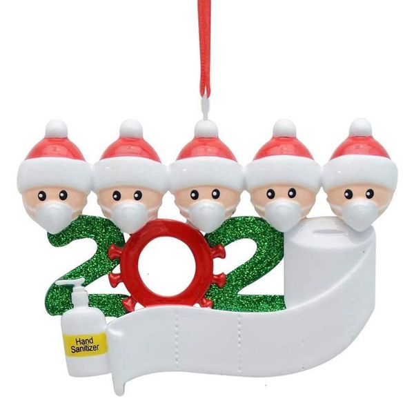 

er322020 gift christmas customized quarantine survivor ornaments xmas family of hang decorations pendant with face mask