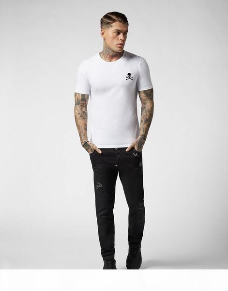 

german fashion mens designer t shirts new summer basic solid t-shirt new men embroidery skull t-shirt male 100% cotton tees, White;black