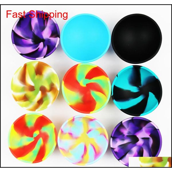 

non-stick sile concentrate container 2.6" fda approved unbreakable small oil wax dabs dish for smoking honey straw qylobp bwkf