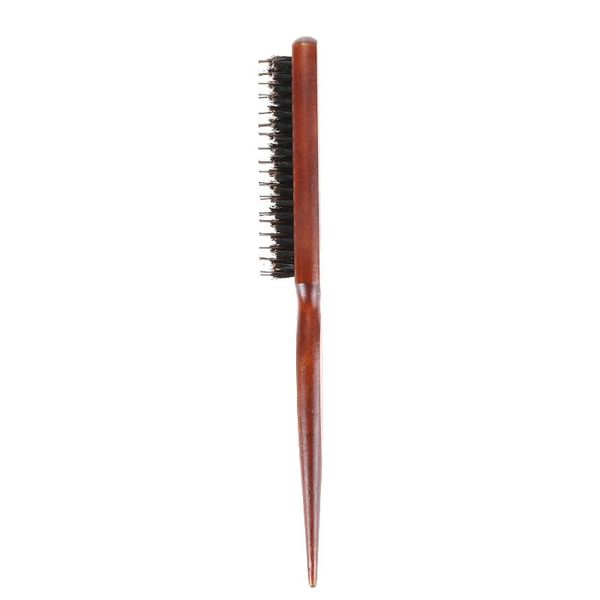 

brainbow 1pc wooden comb handle natural boar bristle hair brush fluffy loss comb dish hairdresser barber hair styling tools q wmtrkh, Silver