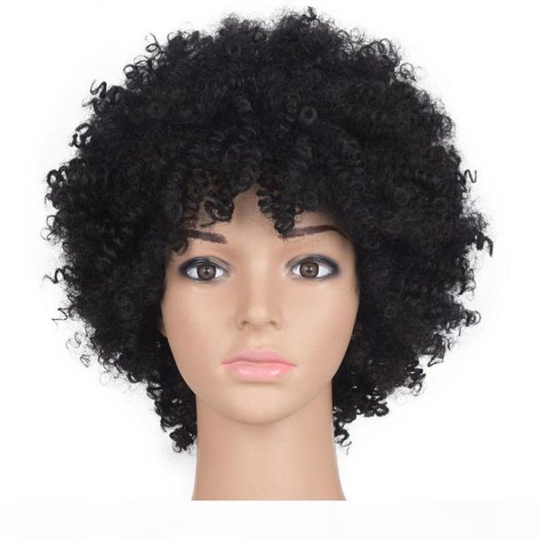 

cosplay wig african wigs synthetic wig 10 inches afro kinky curly wigs for black women blonde mixed brown synthetic wigs african hairstyle