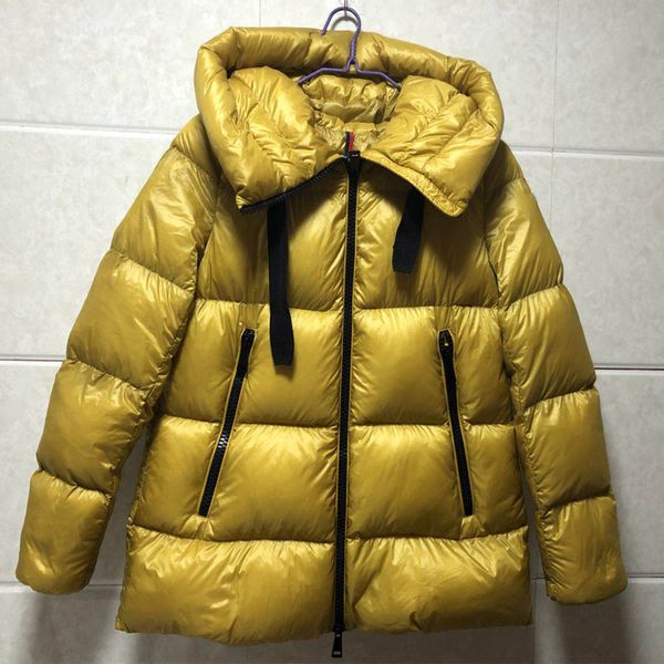 

90% white duck down winter jacket woman hooded female coat two colors size 1-4 thicken keep warm winter down jacket woman 1:1 q1214, Black