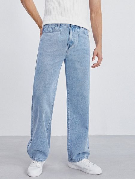 

men light wash straight leg jeans o2vw#, Blue