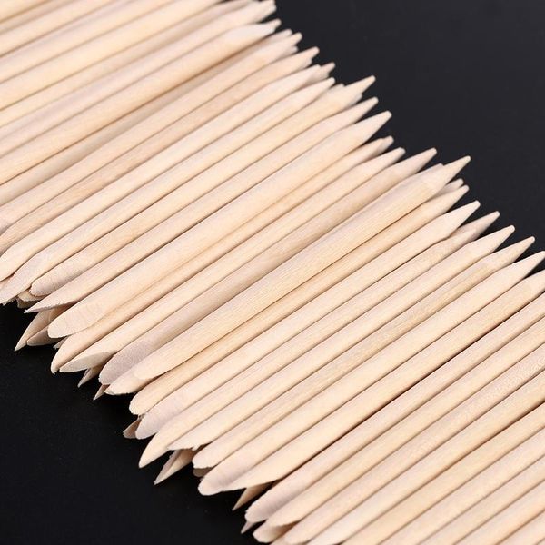

women double end nail art wood stick cuticle pusher remover pedicure point dotting professional nail art jlltja, Silver