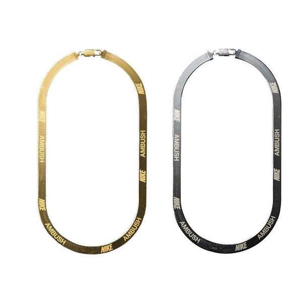 

ambush x hook herringbone logo metal chain necklace bracelet belts men women hip hop outdoor street accessories festival gift ship, Silver