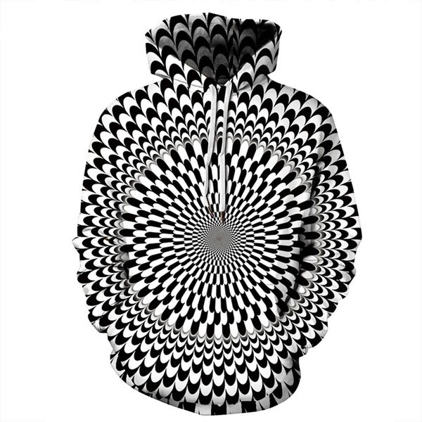

2020 autumn and winter new 3d printing cute animal pattern men's hoodie 3d printing cute and interesting casual men's hoodie 0379, Black