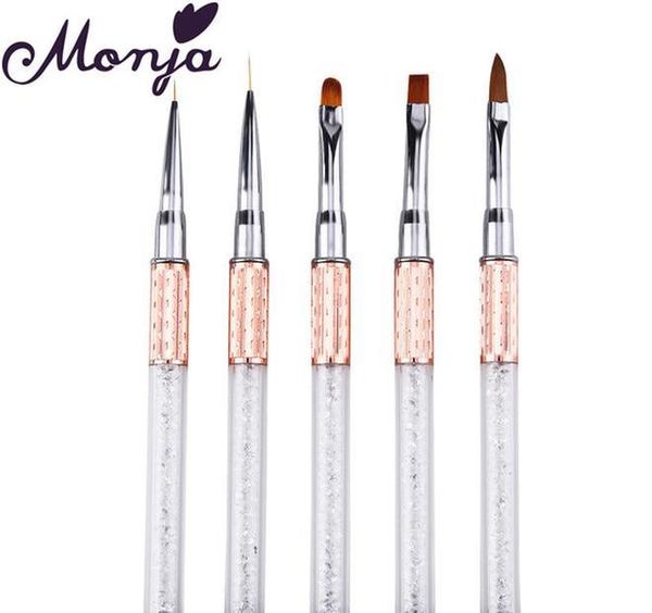 

tools nail brushes monja nail art metal acrylic liquid powder carving uv gel extension builder french flower strip wmtspl sqtrimmer, Yellow