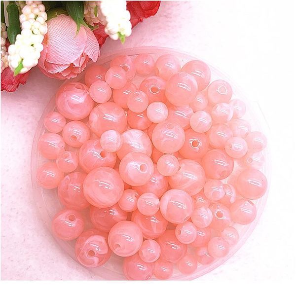 

new 8 10 12 14mm colour gold powder round acrylic beads spacer loose beads for jewelry making diy handmade qylgbq, Crystal