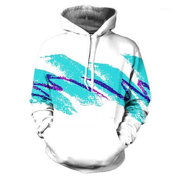

men's hoodies & sweatshirts fashion coloring men/women casual hip hop hooded sweatshirt purple waves 3d printing comfortable pullover h, Black