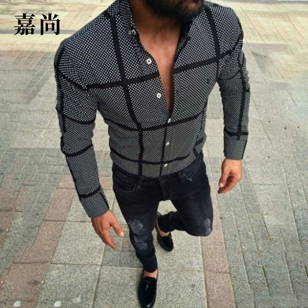 

2021 new summer leisure shirt black in europe and america male shirts 7425