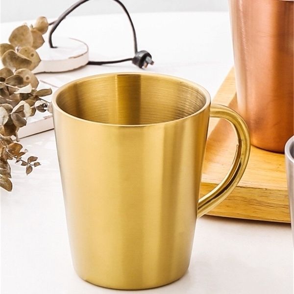 

a-320ml steel handle wine glasses double wall coffee mug insulated korean cup milk cups a03