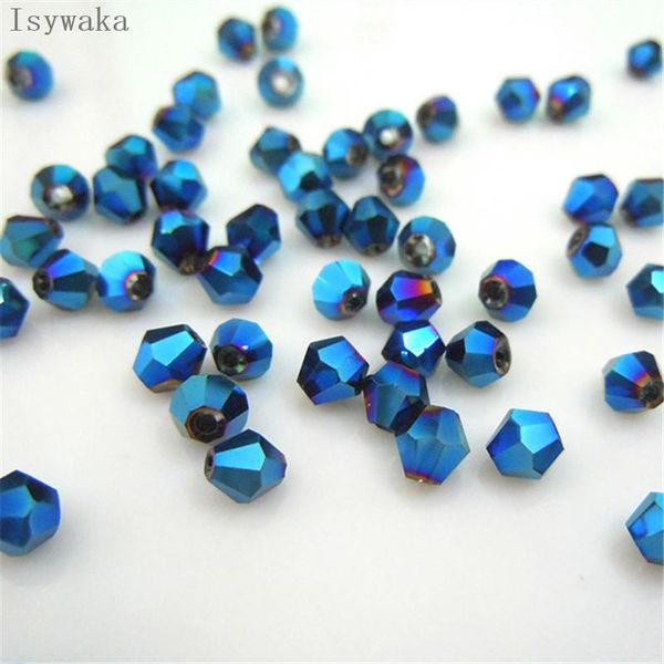 

isywaka rose green 6mm 48pcs bicone austria crystal beads charm glass beads loose spacer bead for diy jewelry making wmtrpv