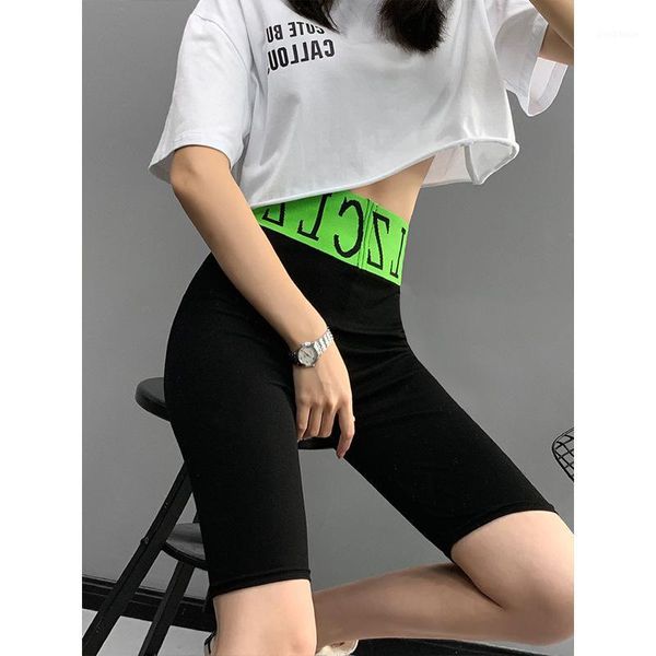 

yoga outfits summer pants women high waist scrunch leggings sport fitness short elastic gym clothing leguins mujer pantalon1, White;red