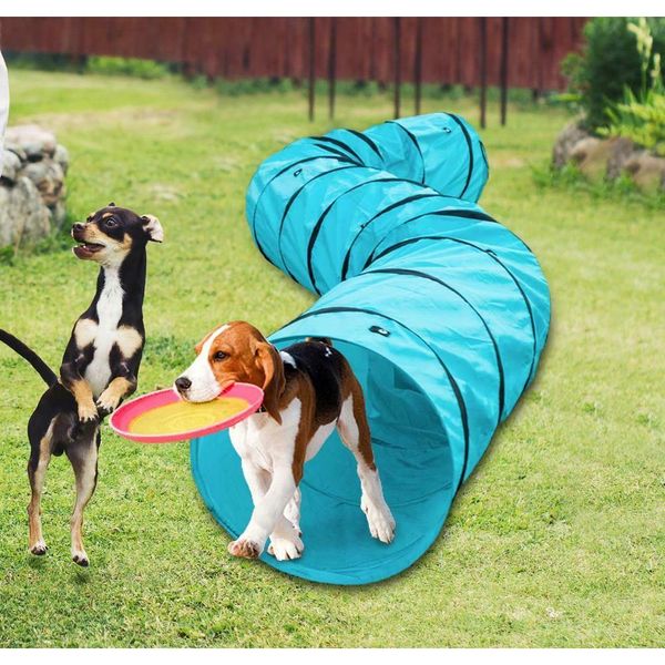 

18' agility training tunnel pet dog play outdoor obedience exercise equipment