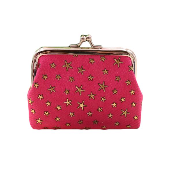 

antique creative coin purse denim five-star european style buckle fabric lady coin bag card holder, Red;black