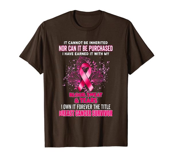 

cannot be inherited nor purchased - breast cancer t shirt, White;black