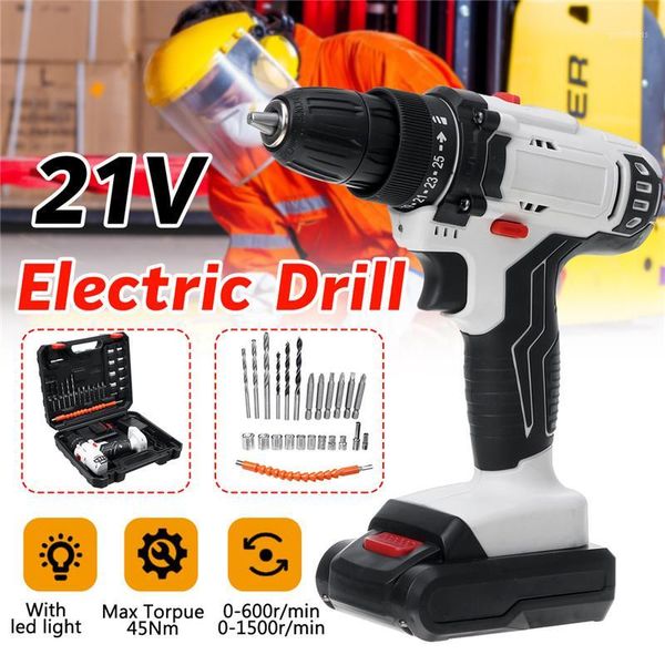 

26 in 1 21v electric screwdriver cordless drill 2-speed mini impact drill power driver 45n.m torque 1500mah lithium-ion battery1