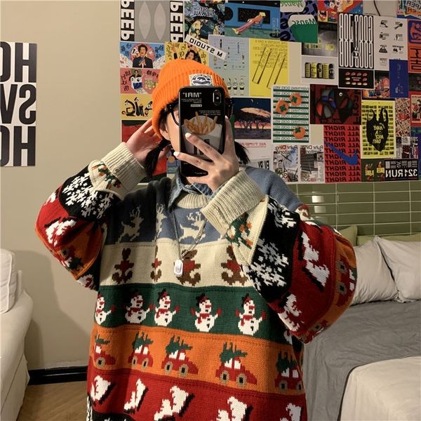 

2021 new autumn striped nightgown of cartoons loose thickening personality in chartered clothes gray 9wew hlvw, White;black