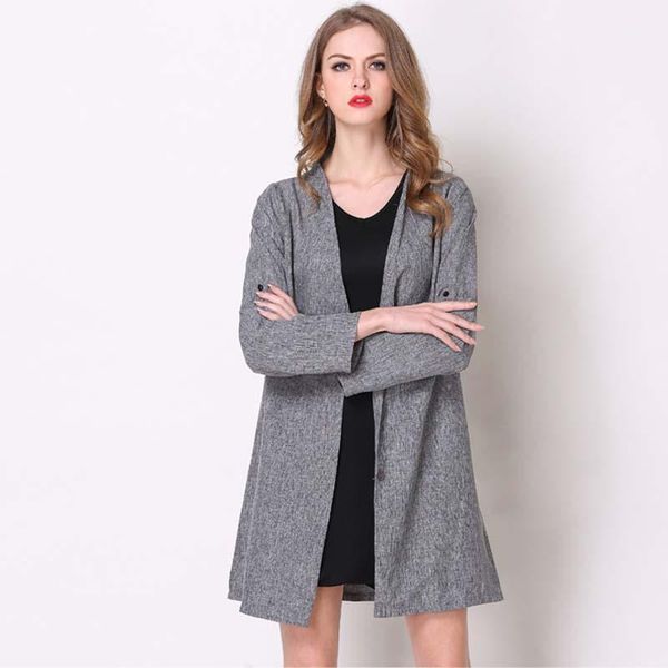 

fashion autumn trench coats women long singe breasted women's windbreaker wide-waisted clothes female cardigan plus size 5xl1, Tan;black