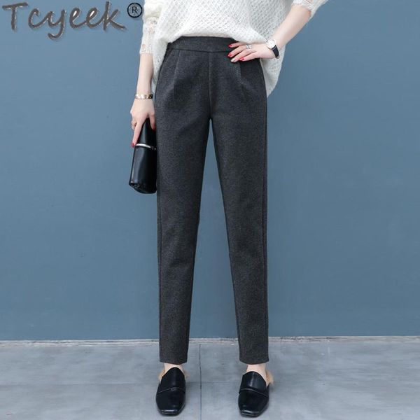 

tcyeek fashion female harem pants autumn winter 2020 korean high waist pants women's clothing calcas feminina w4465, Black;white