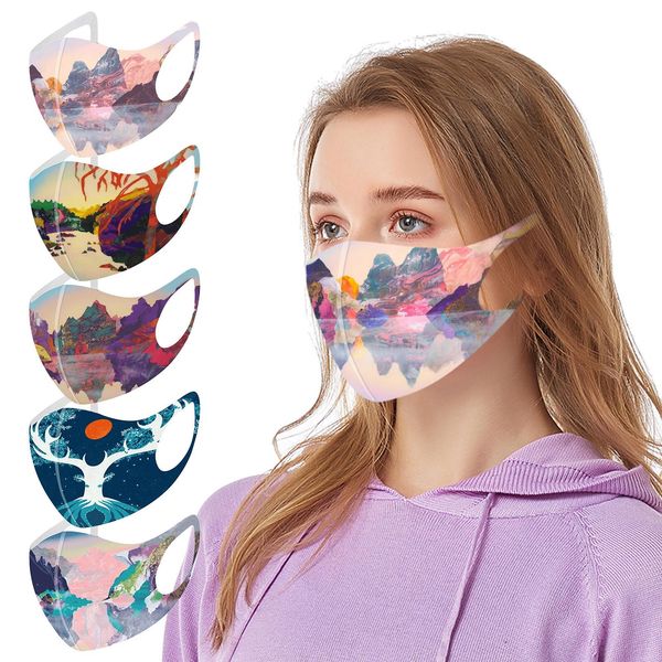 

универсальные маски для лица обложка profection unise mask хлопковая пылезащитная регулируемая регулировка печать маска 2 фильтры крышка рот