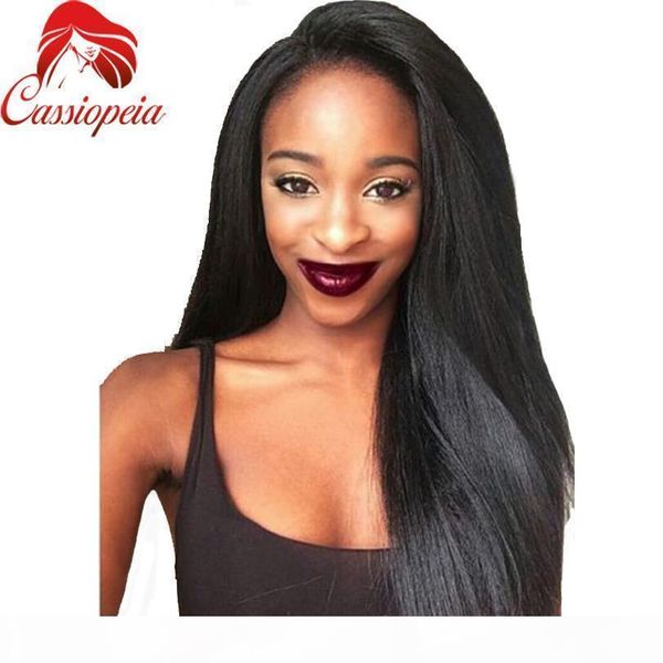 

silky straight brazilian unprocessed human hair full lace wigs for black women glueless most popular lace front wig in stock with baby hair, Black;brown