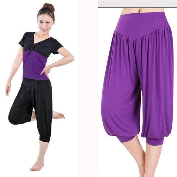 

yoga outfits women's pants loose pant modal foot mouth closed, White;red