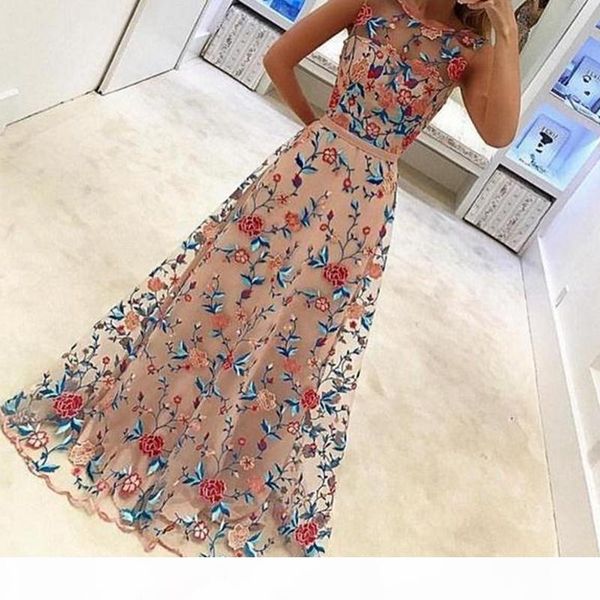 

lasperal 2017 floral embroidery long maxi dress party dress bride banquet elegant floor-length party prom vestidos formal, White;black