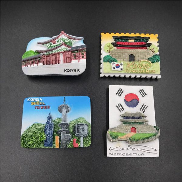 

korea world tourism memorial collection 3d refrigerator paste resin refrigerator creative magnetic seoul architectural relief wmtnmr