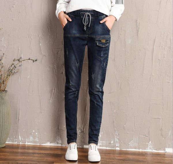 

Jeans, Women's Big Size Skinny Pants, Waist Down. Xli3, Blue