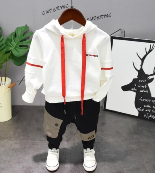 

boys' 1 autumn 2 sweater 3 plush suit 4 children 5 children's handsome boy bao foreign style winter clothes for 6-year-old baby, White