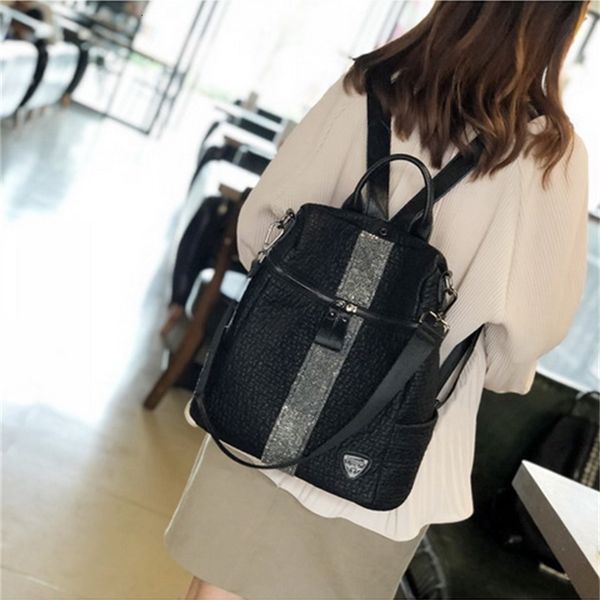 

fashion bag soft pu leather / tab closure bag /womens bucket bag quality pu leather / soft leather backpack in black
