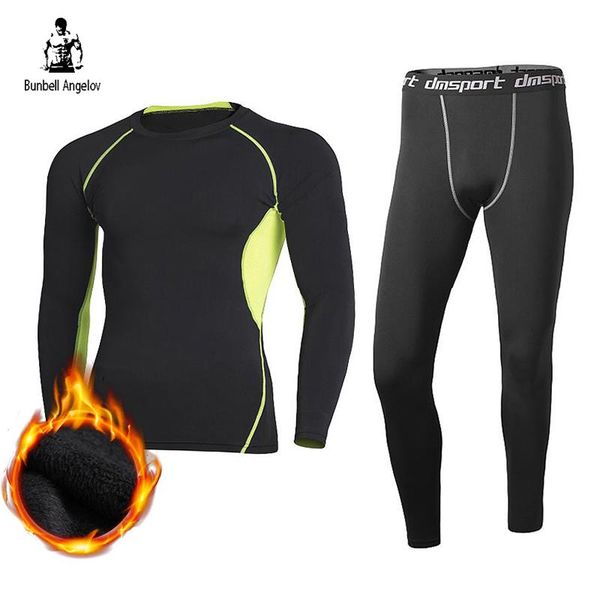 

new winter thermal underwear pant+clothing men quick dry warm long johns set with velvet male warm fitness thermo underwear set, Black;brown