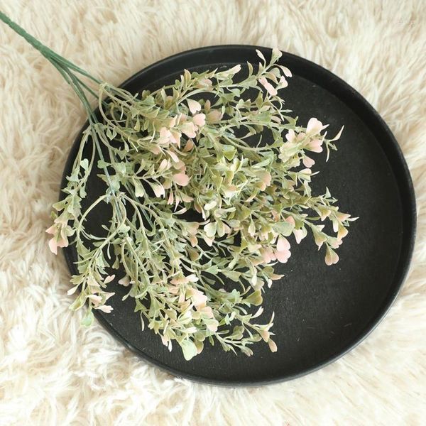 

artificial fake flower small fresh leaves grass plant bouquet home wedding decor office festival ornaments lucky clover #11061