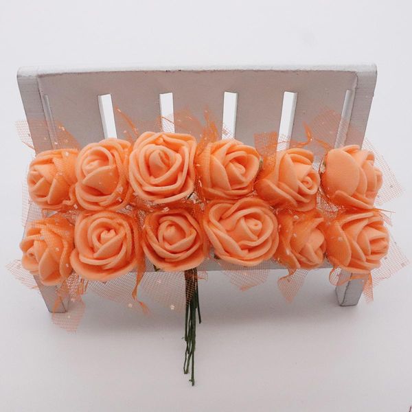 

12шт много мини-кружевной пены роза искусственный цветок для свадьбы украшения дома diy ремесло венок подарок декор поддельных цветок скрапб