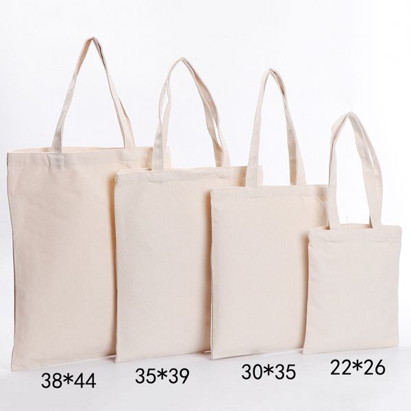 Sublimação Blanks Bolsa de Bolsa de Algodão Sacos de Ombro de Tecido Saco de Compras DIY DIY Presente Handmade OEM Disponível YG24