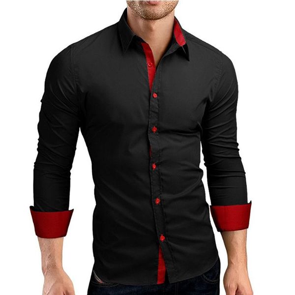 

men's casual shirts zogaa mens shirt brand 2021 male long sleeve smart slim fit man button up dress plus size 4xl, White;black