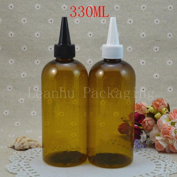 

storage bottles & jars wholesale 330ml green / transparent plastic bottle with pointed mouth cap,330cc water/toner/lotion packaging containe