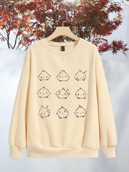 

x hyebuni cartoon graphic drop shoulder sweatshirt c5xv#, White;black