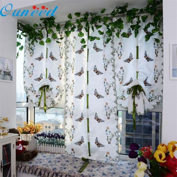

zero embroidered butterfly tulle window screens door balcony curtain sheer scarfs