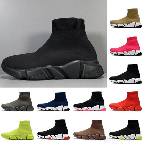 

2020 new paris speed trainers knit sock shoe original mens womens black white red knitting sneakers casual shoes ls8l