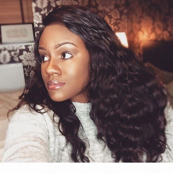 

glueless 13x6 lace front human hair wigs pre plucked brazilian body wave fake scalp wigs for black women remy hair, Black;brown