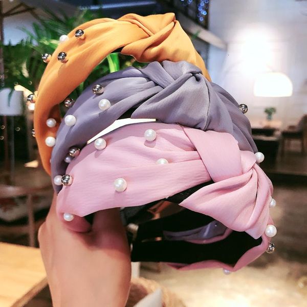 

hair accessories 2021 women girls elegant solid colors cross knot wide headband sweet hairbands hoop ornament lady fashion