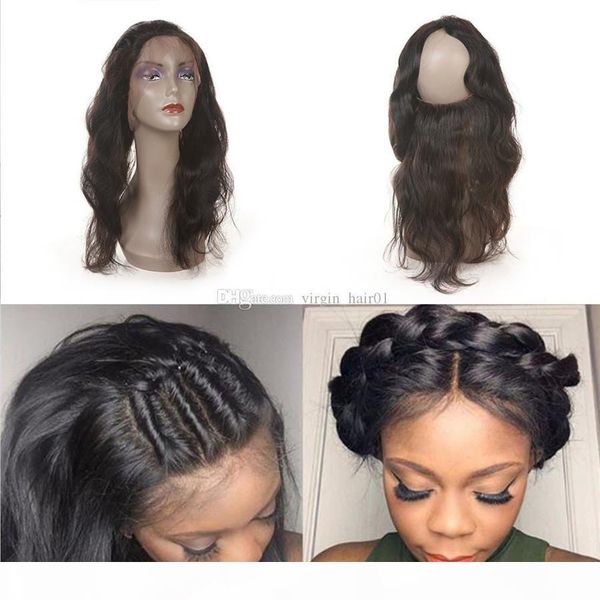 

body wave 360 lace frontal with bundles malaysian remy hair body wave human hair extensions with 360 frontal closure pre plucked, Black;brown