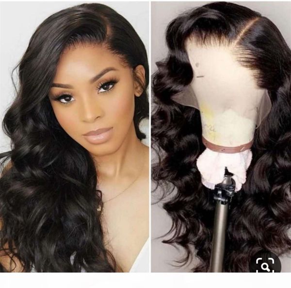 

hd transparent body wave full lace human hair wig undetecable glueless lace frontal wig pre plucked 150% density diva, Black;brown