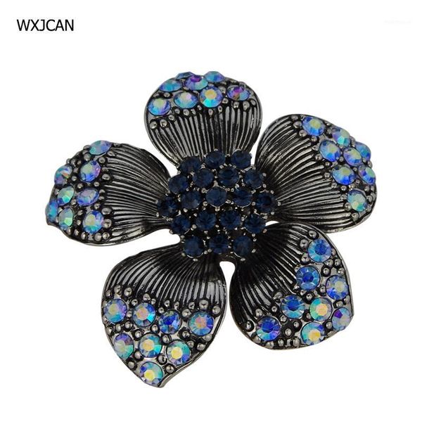 

pins, brooches wxjcan luxury three-dimensional rhinestone flower brooch large female vintage pendant dual use size 60m*60mm1, Gray