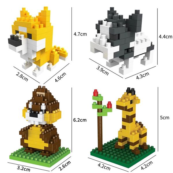 

cartoon diamond small particles animal building blocks puzzle assemble children toy gift both boy and girl