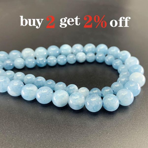 

1 strand lot 4 6 8 10 12mm natural aquamarin agat stone bead round loose spacer beads for jewelry making findings diy bracelet h bbykky