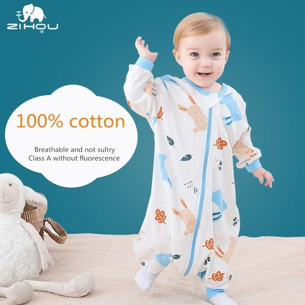 Babyschlafsack, aus Baumwolle gestrickte langärmelige Babykleidung, Pyjama für Neugeborene, Baby-Kinderpyjama mit geteilten Beinen, 0–5 Jahre alt 201208